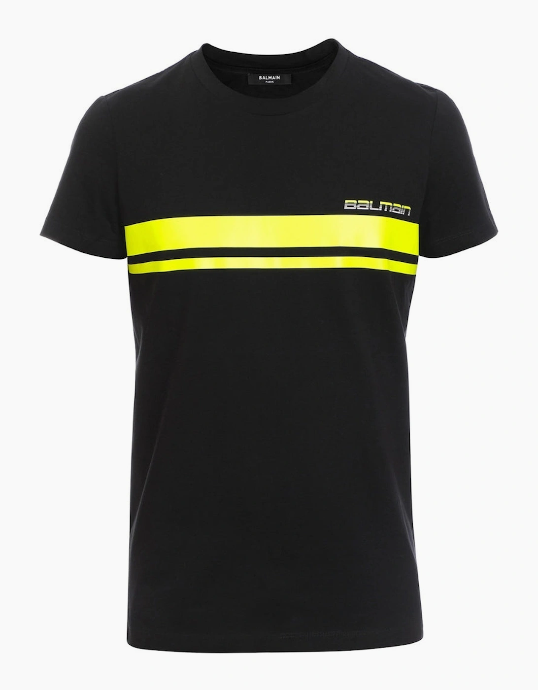 Balmain Men's Black Neon Logo T-Shirt  40 L
