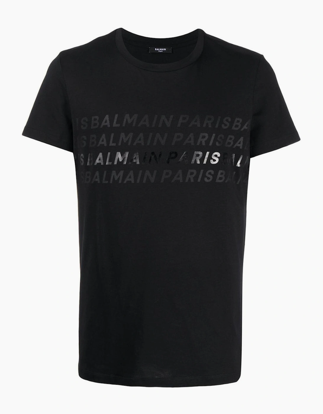 Balmain Men's Black Paris Multi Logo T-Shirt  38 M