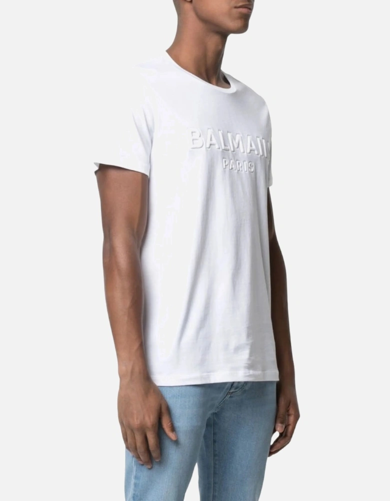 Paris Embossed Logo White T-Shirt
