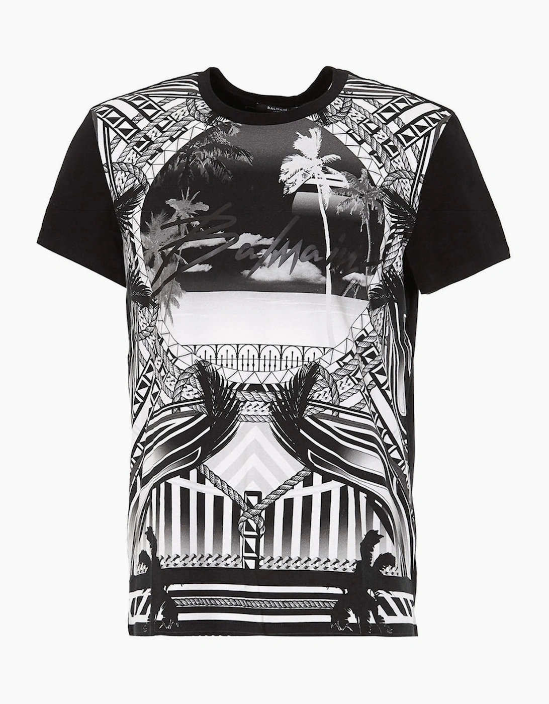 Balmain Men's Black Resort Logo T-Shirt  44 Xxl
