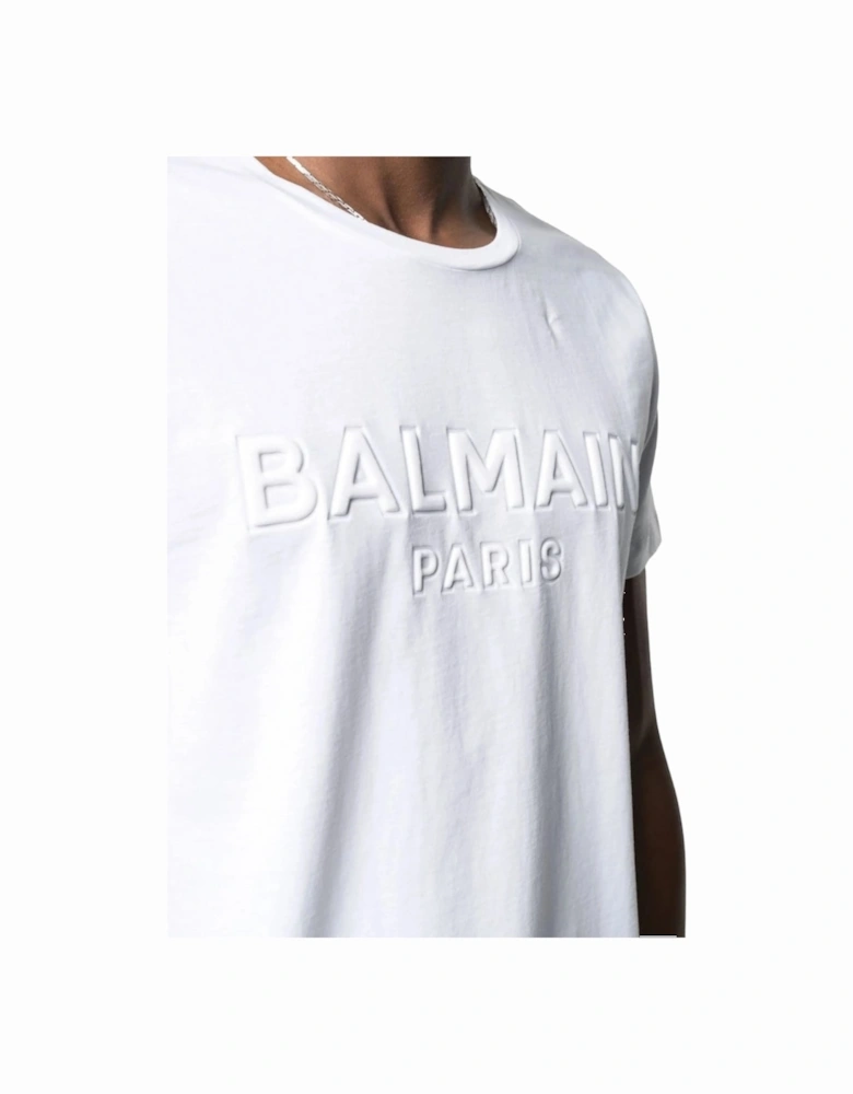 Paris Embossed Logo White T-Shirt