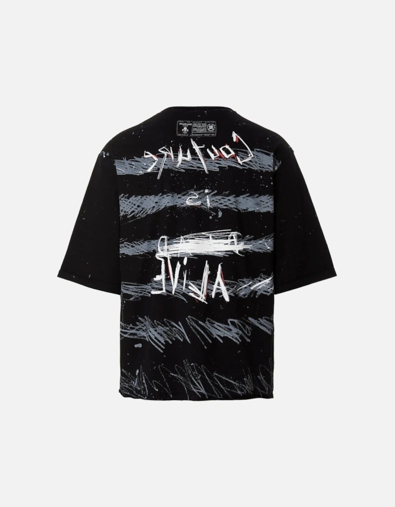 Paris Graffiti Coin Logo Black T-Shirt