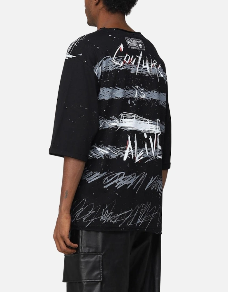 Paris Graffiti Coin Logo Black T-Shirt