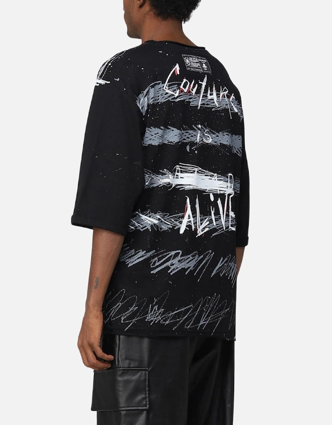 Paris Graffiti Coin Logo Black T-Shirt