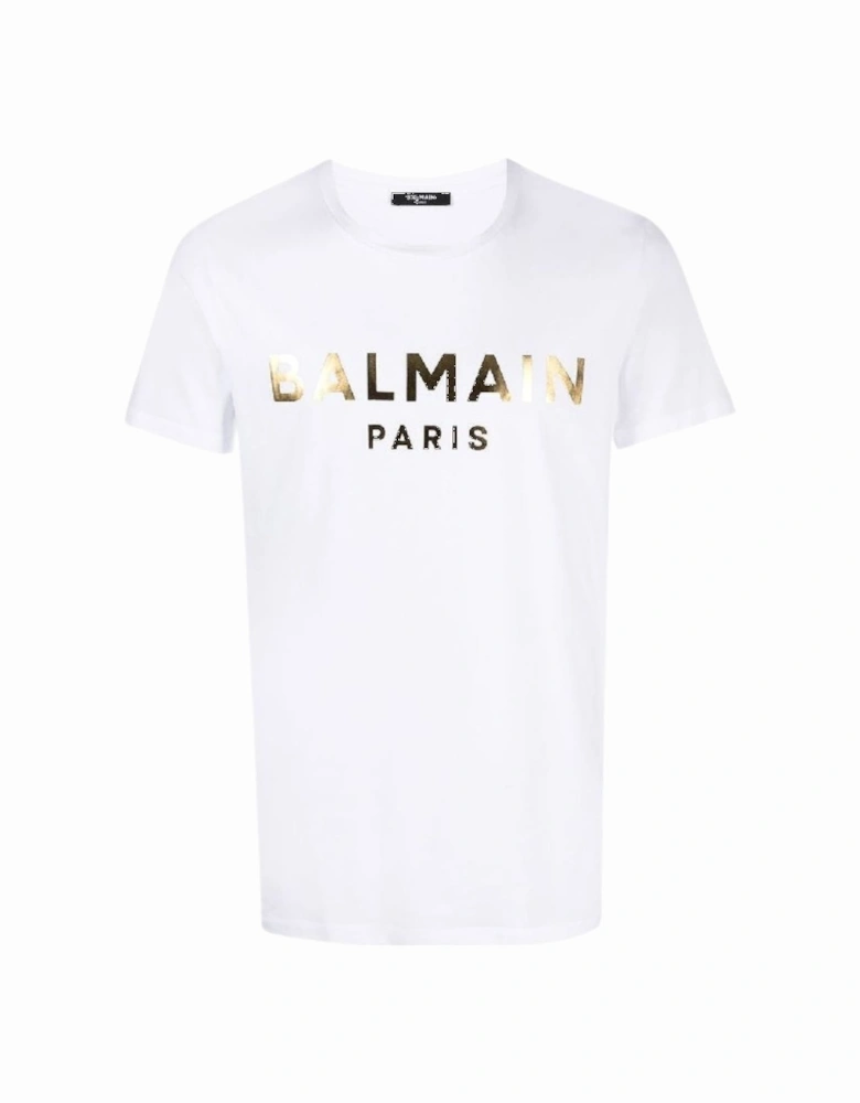 Paris Gold Foil Logo White T-Shirt