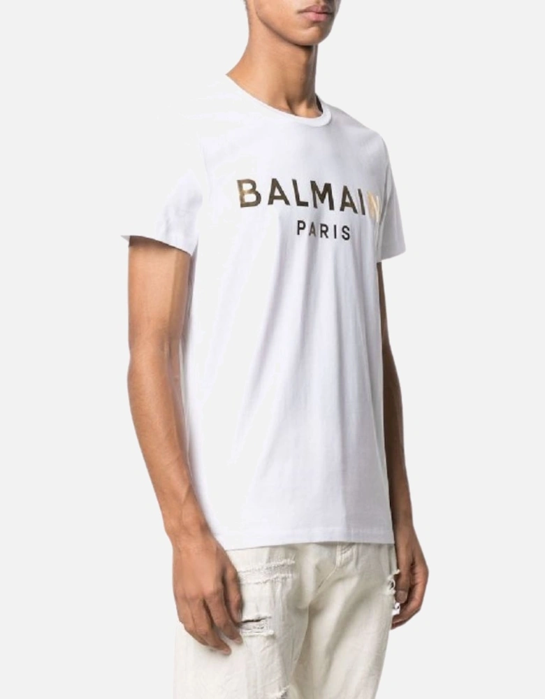 Paris Gold Foil Logo White T-Shirt