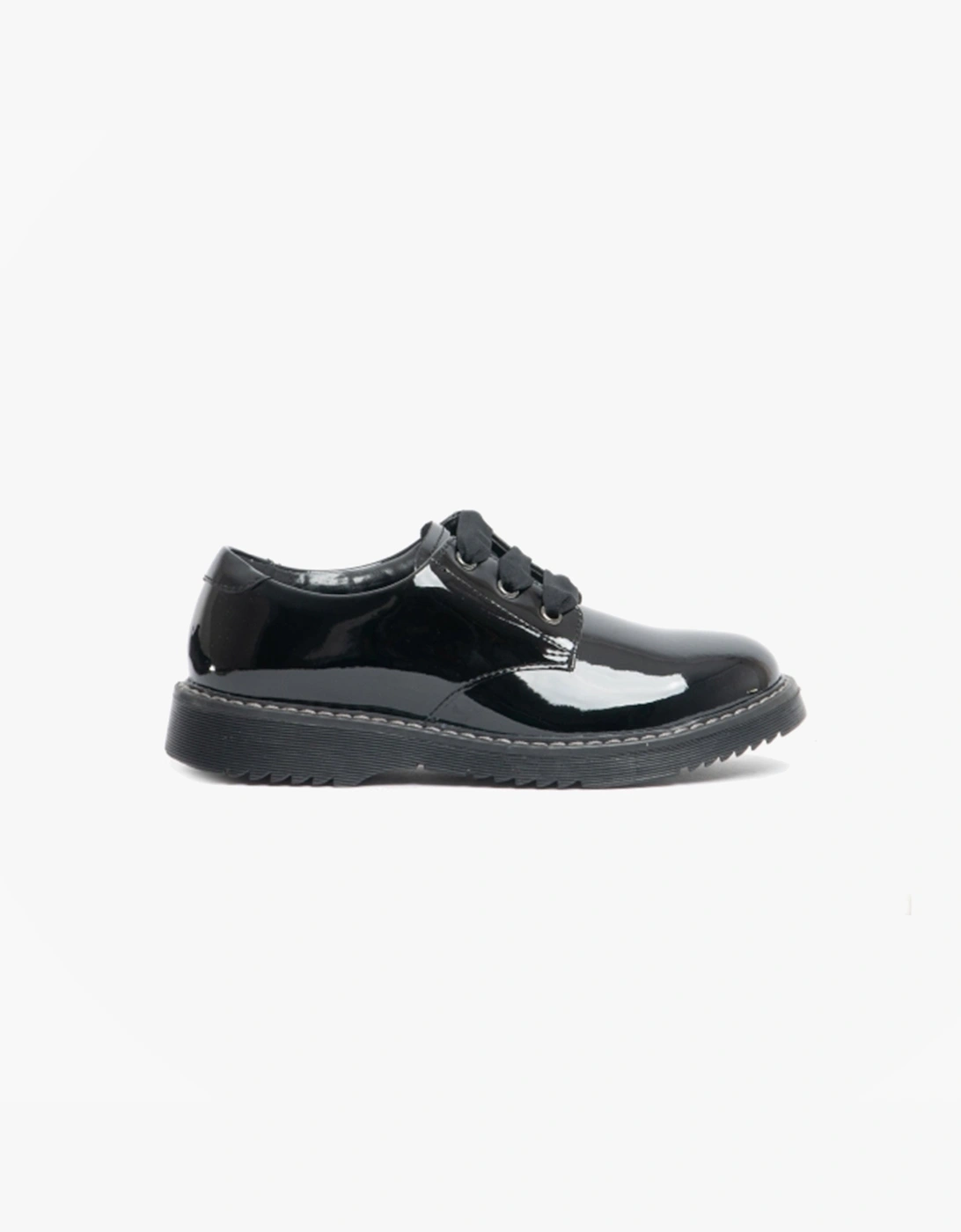 Start-Rite Girl's Start-Rite IMPACT Girls Leather Lace Up School Shoes Patent Black