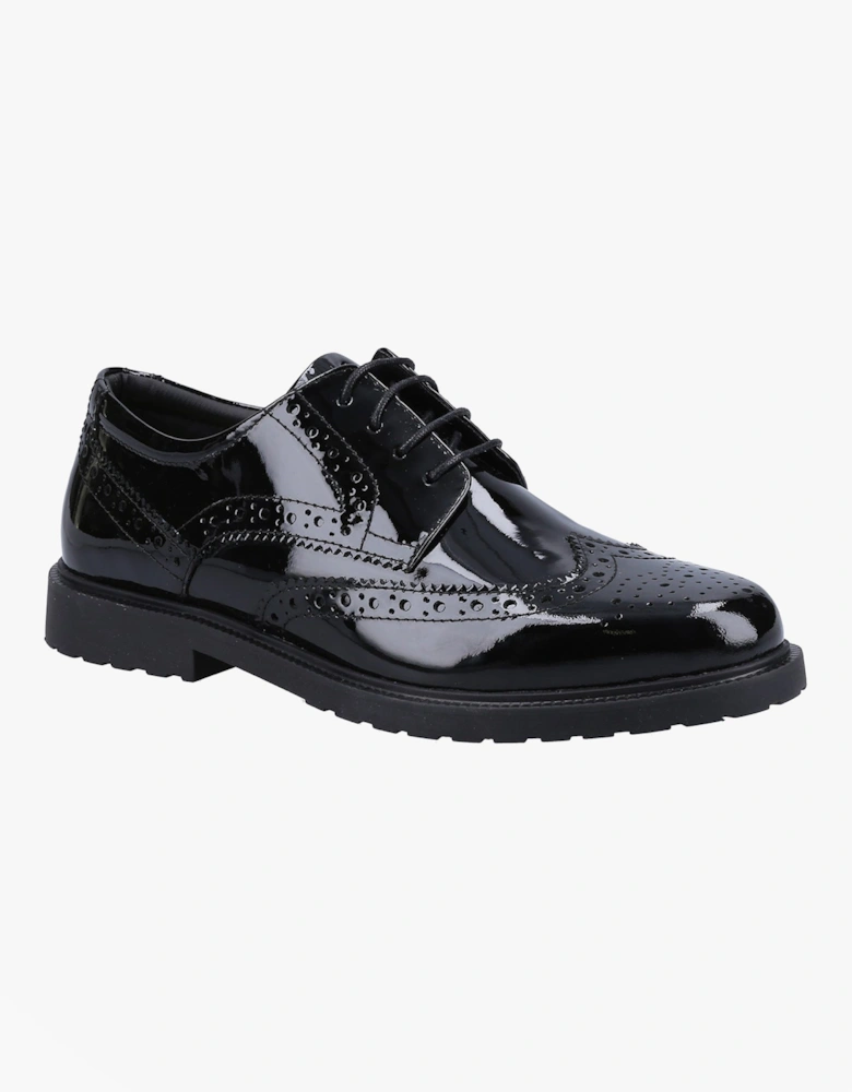 VERITY BROGUE Girls Shoes Black Patent