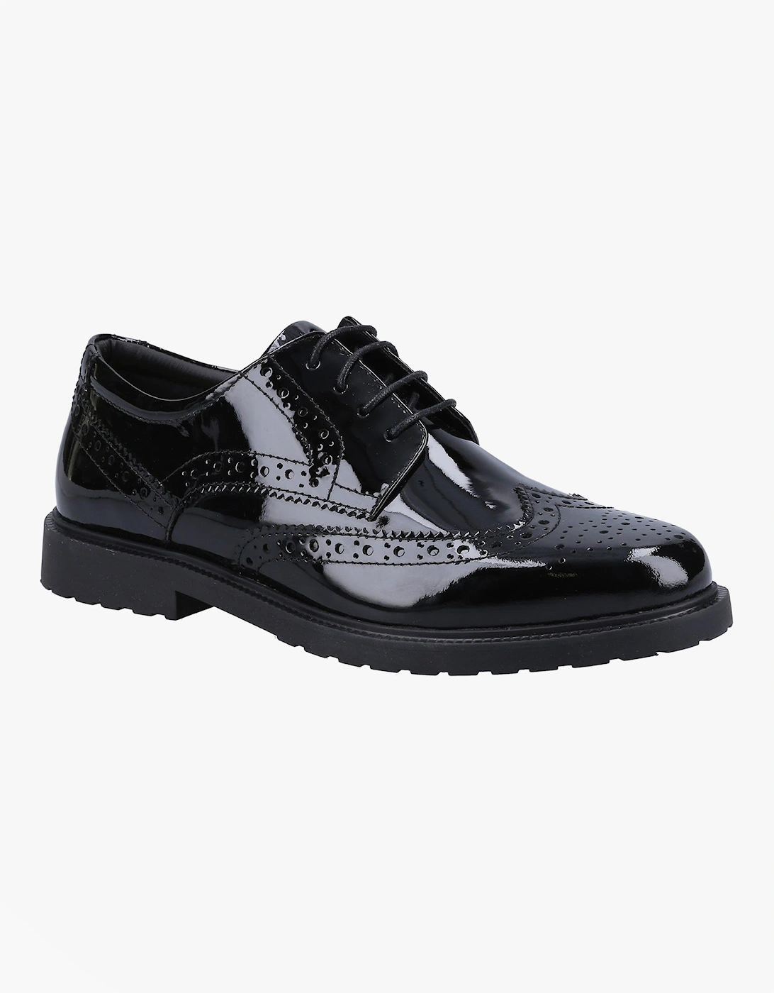 Hush Puppies Girl's Hush Puppies VERITY BROGUE Girls Shoes Black Patent