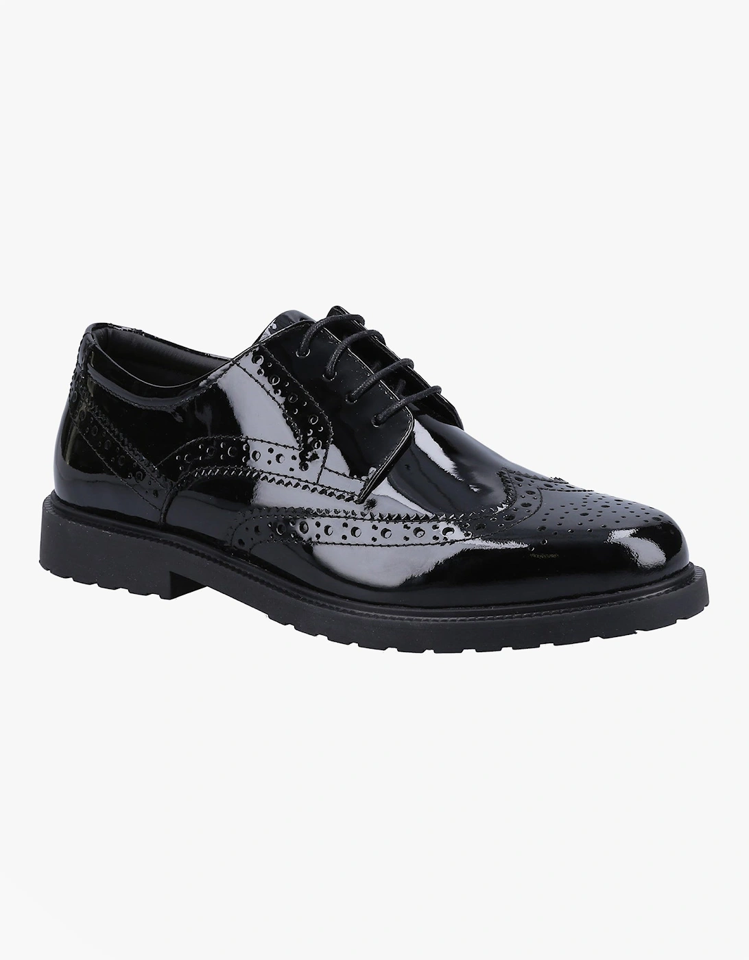 VERITY BROGUE Girls Shoes Black Patent, 5 of 4