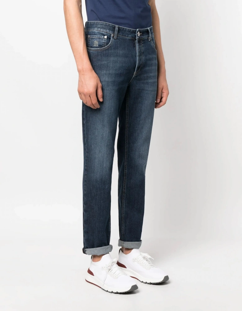 Classic Wash Denim Jeans Blue