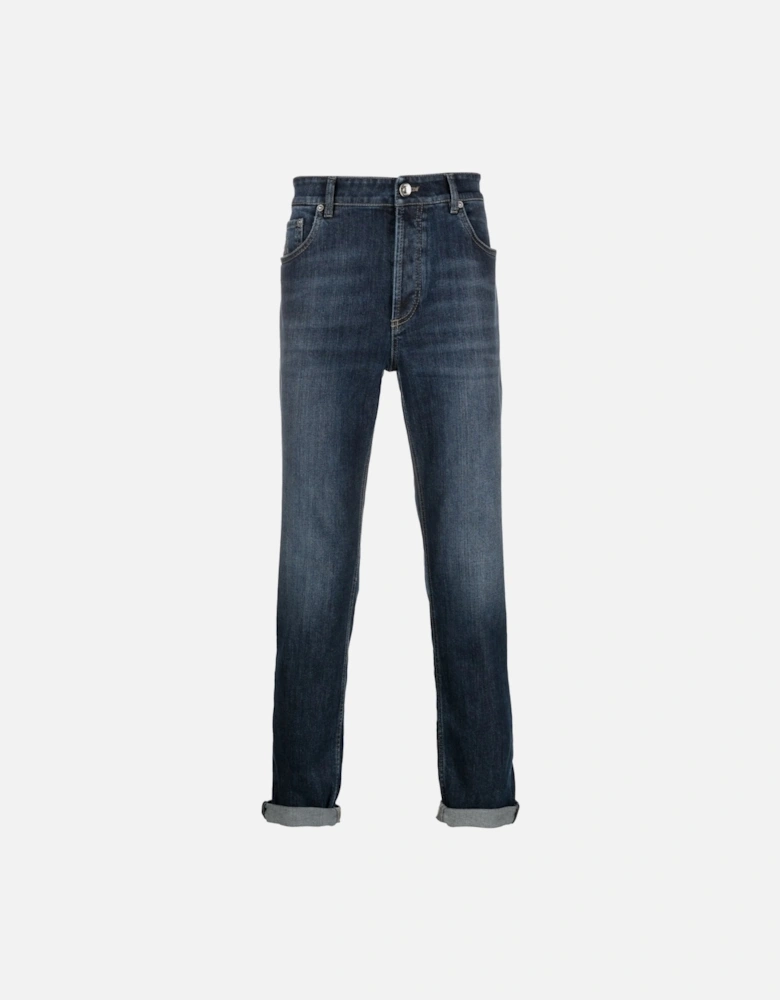 Classic Wash Denim Jeans Blue