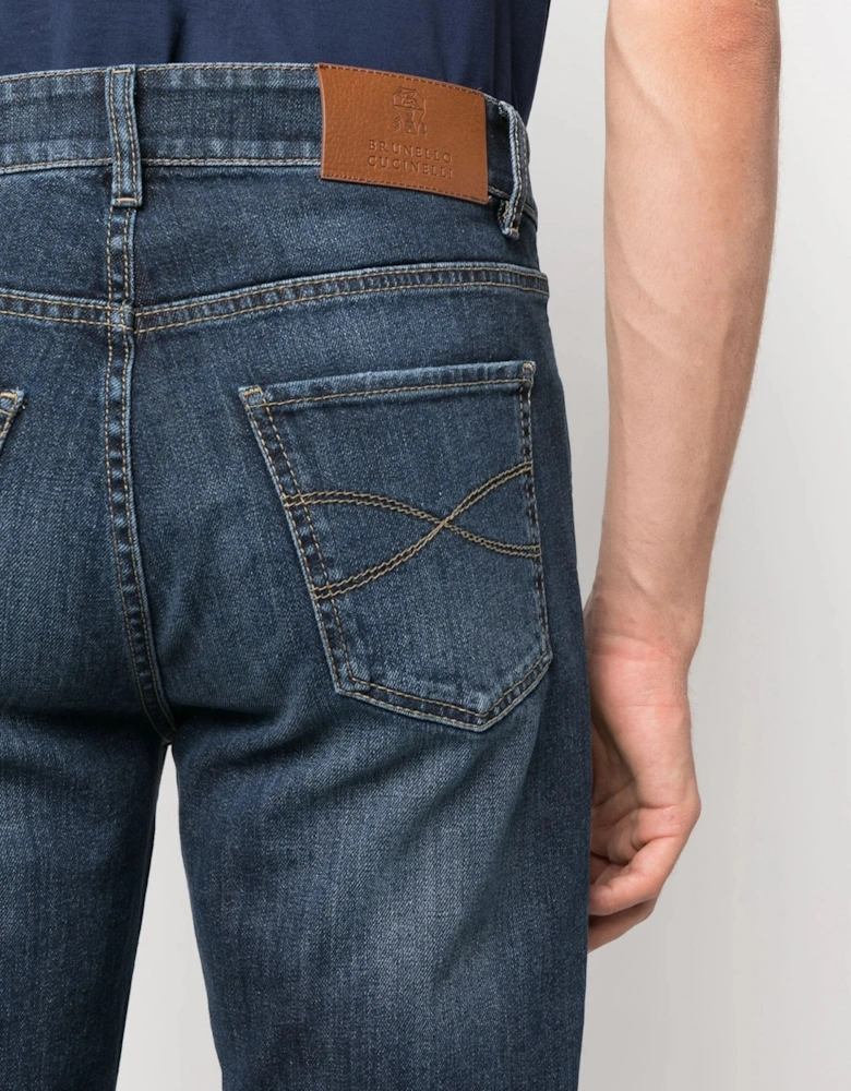 Classic Wash Denim Jeans Blue