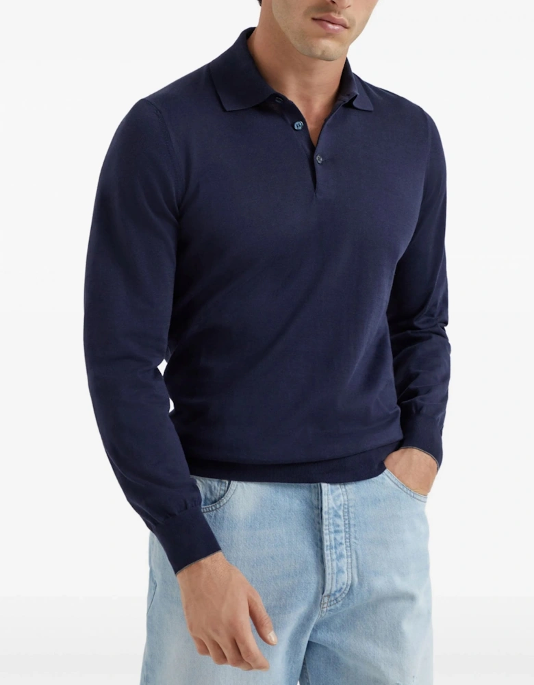 Knitted Polo Navy