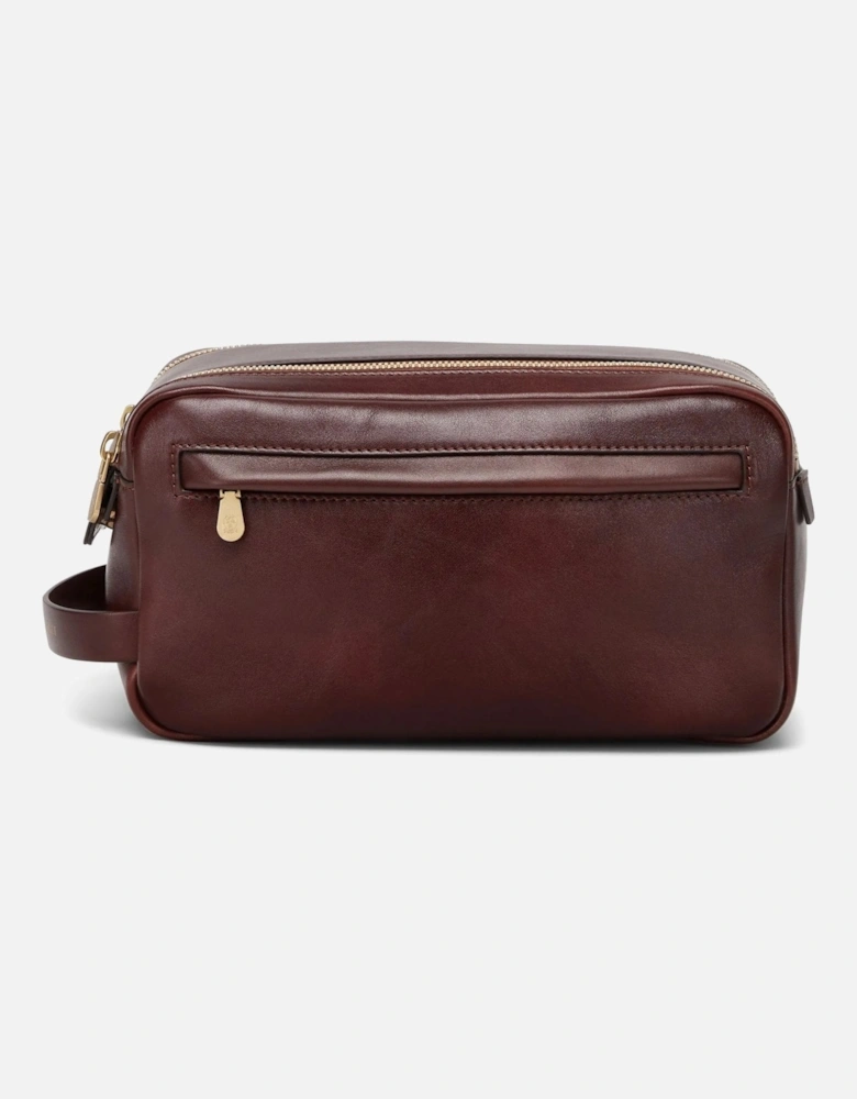 Leather Toiletrie Bag Brown