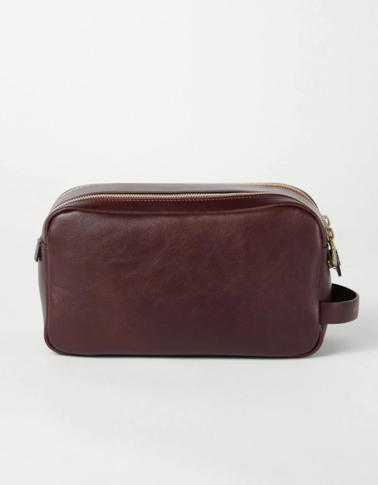 Leather Toiletrie Bag Brown