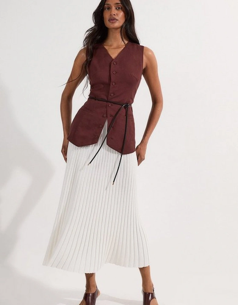 Pleated Rib Knitted Skirt
