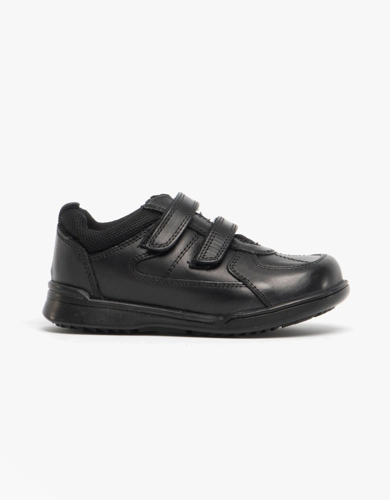 LIAM Boys Leather School Shoes Black