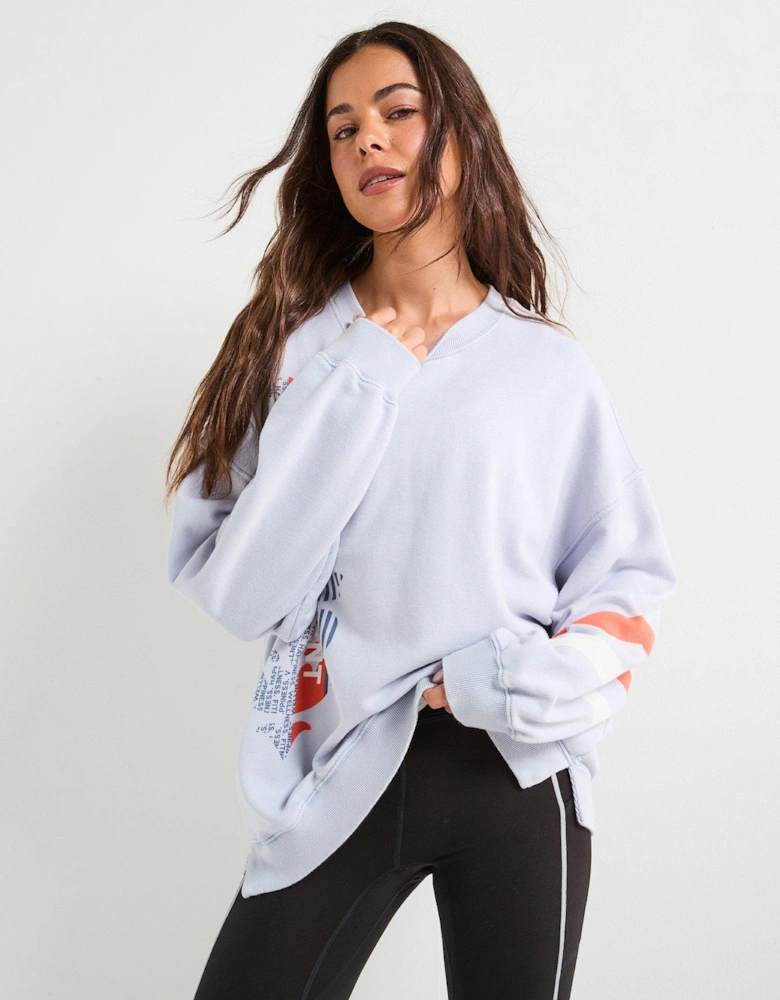 Womens Training All Star Logo Crew Sweat - Purple