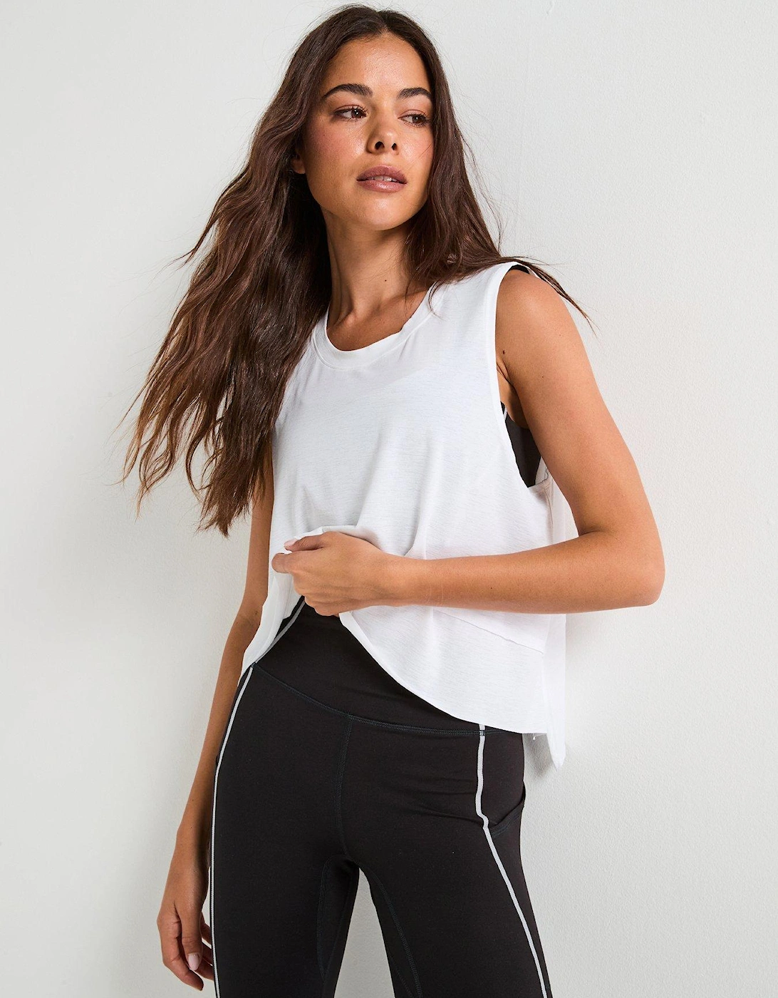 Womens Training Tempo Tank - White, 2 of 1