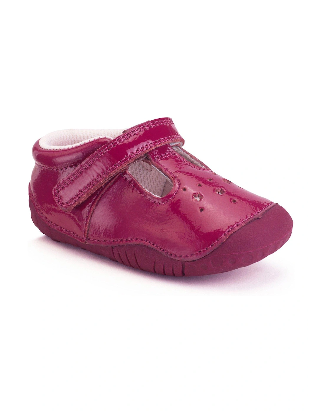 Tumble Cherry Red Patent Baby Girls Pre-walking Shoes, 2 of 1