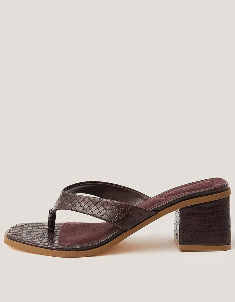 Tilly Toe Post Mule - Burgundy