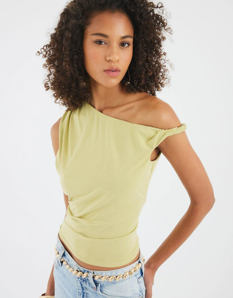 Short Drape Modal Top - Green
