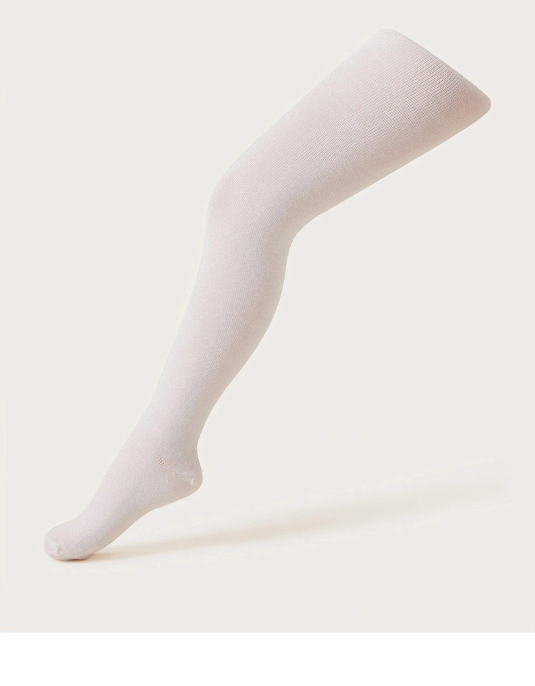 Girls Frosted Tights - Light Cream