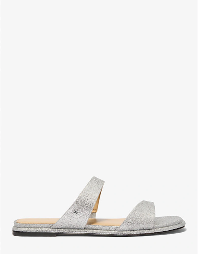 Jaida Glitter Embellished Leather Sandal