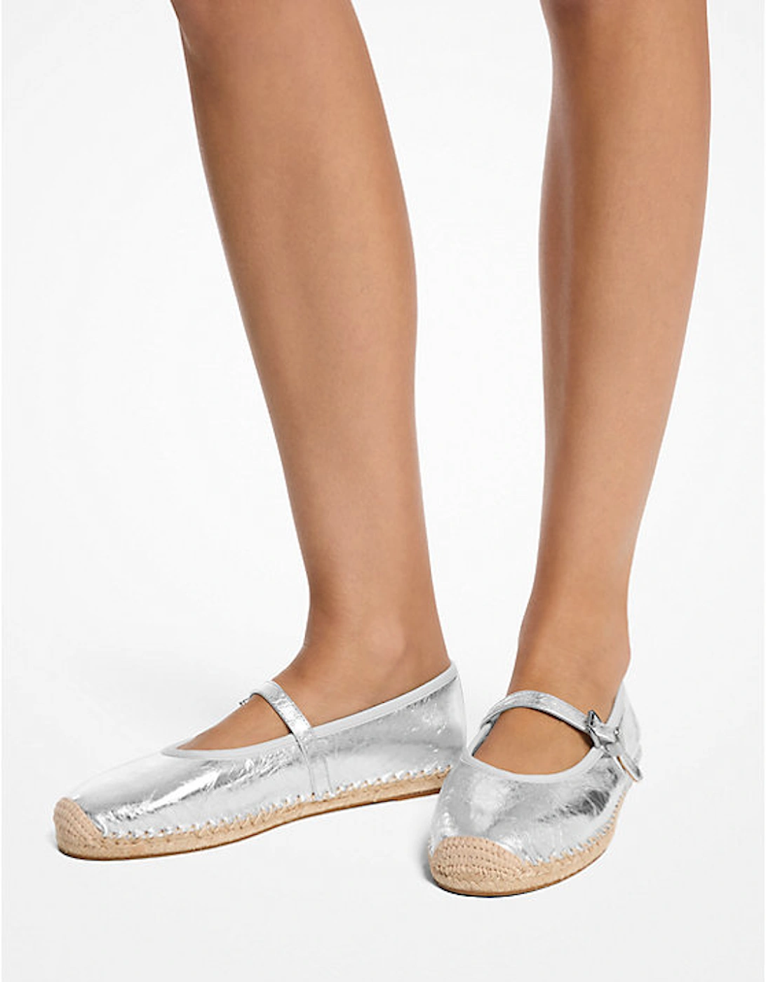 Lynn Metallic Leather Ballet Espadrille