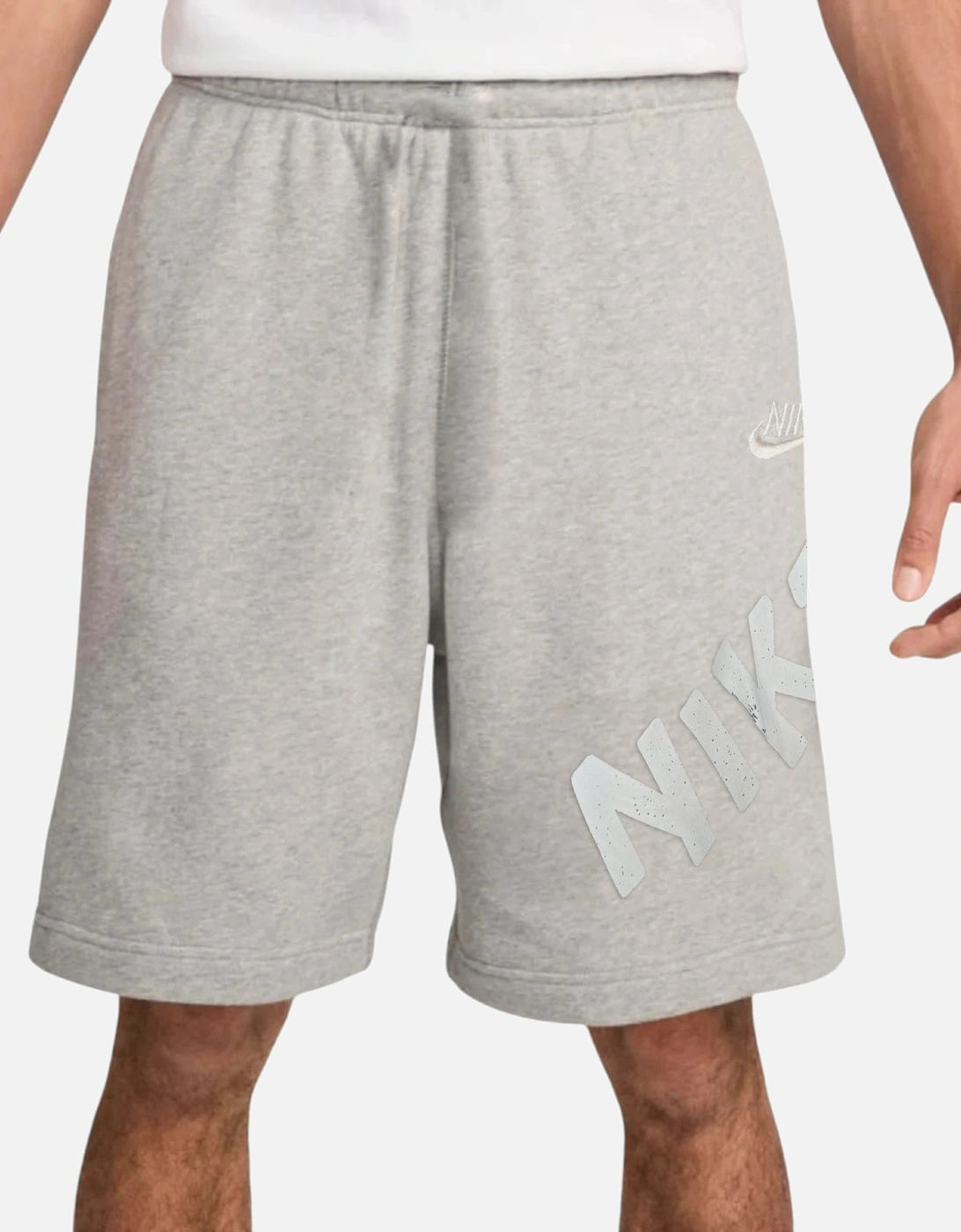 Nike Men's Grey Shorts Club French Terry Cotton Gym Shorts Relaxed Fit Summer Bermuda  32/30/31 S
