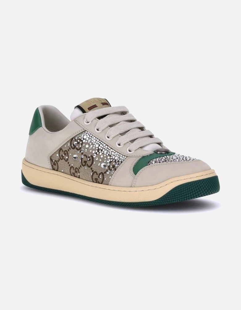 Rhinestone Embellished Vintage Sneakers Women - Beige