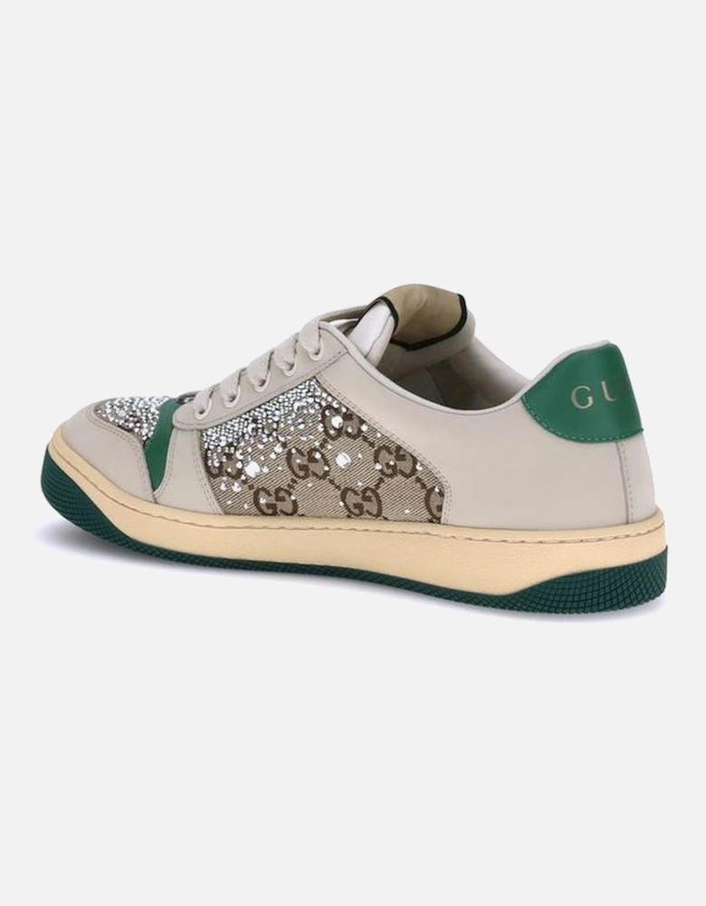 Rhinestone Embellished Vintage Sneakers Women - Beige