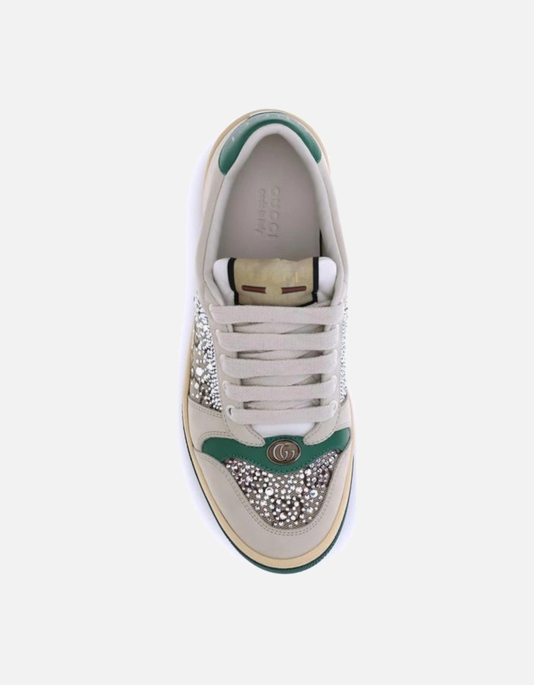 Rhinestone Embellished Vintage Sneakers Women - Beige