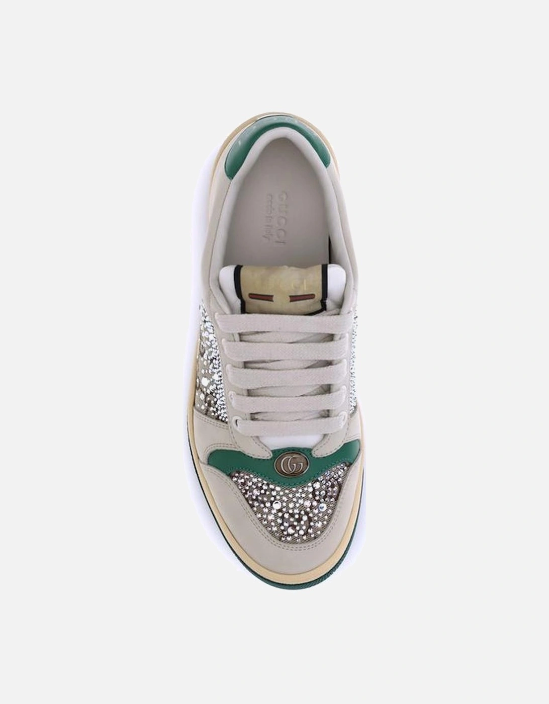 Rhinestone Embellished Vintage Sneakers Women - Beige