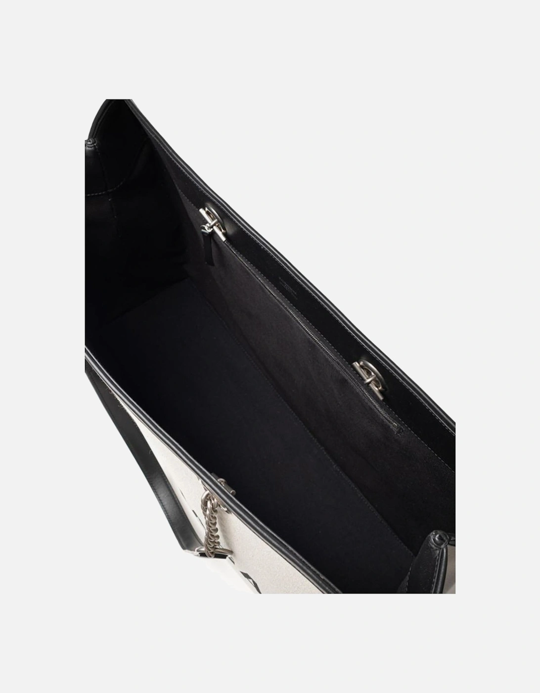 Leather Tote Bag with Gold-Tone Hardware Women - Gray Sweaters