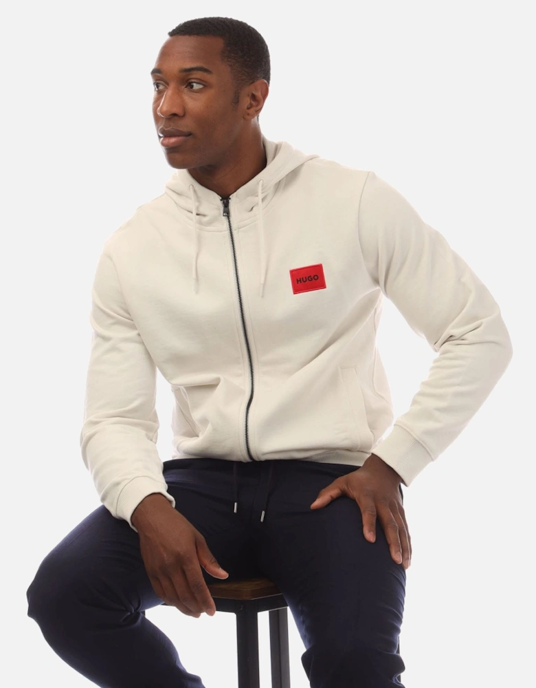 Red Logo Full-Zip Hoodie