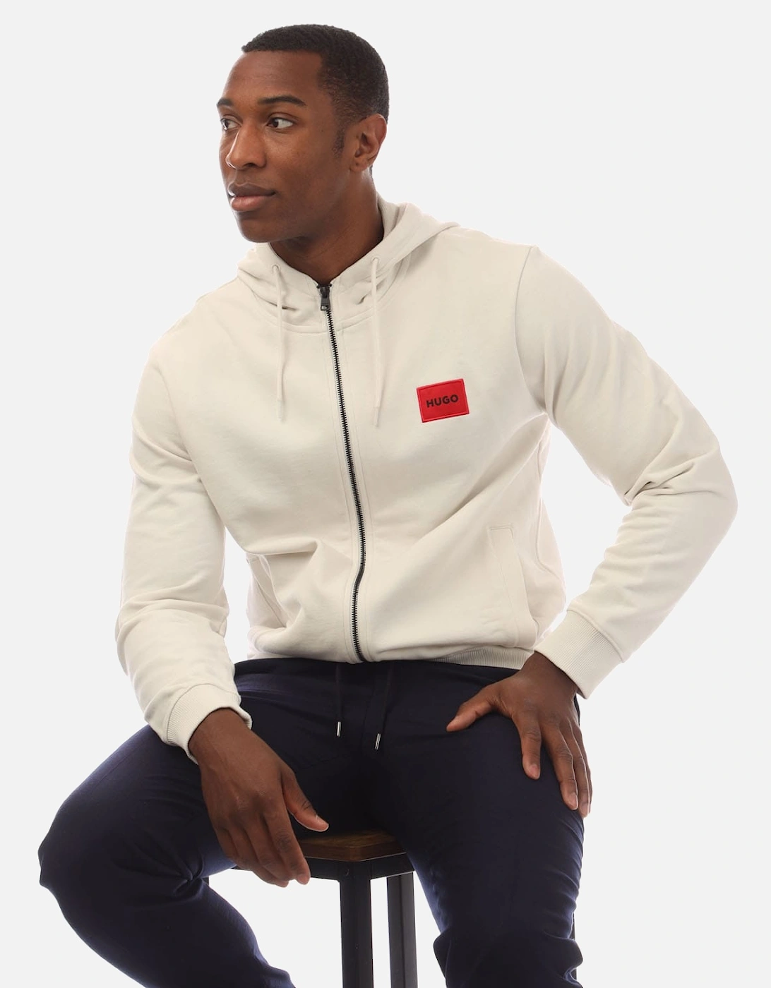 Red Logo Full-Zip Hoodie