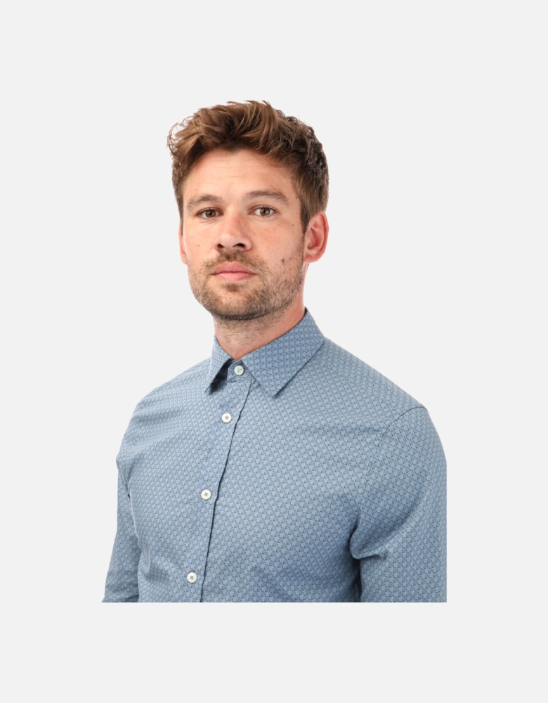 Mens Burstal Houndstooth Print Shirt