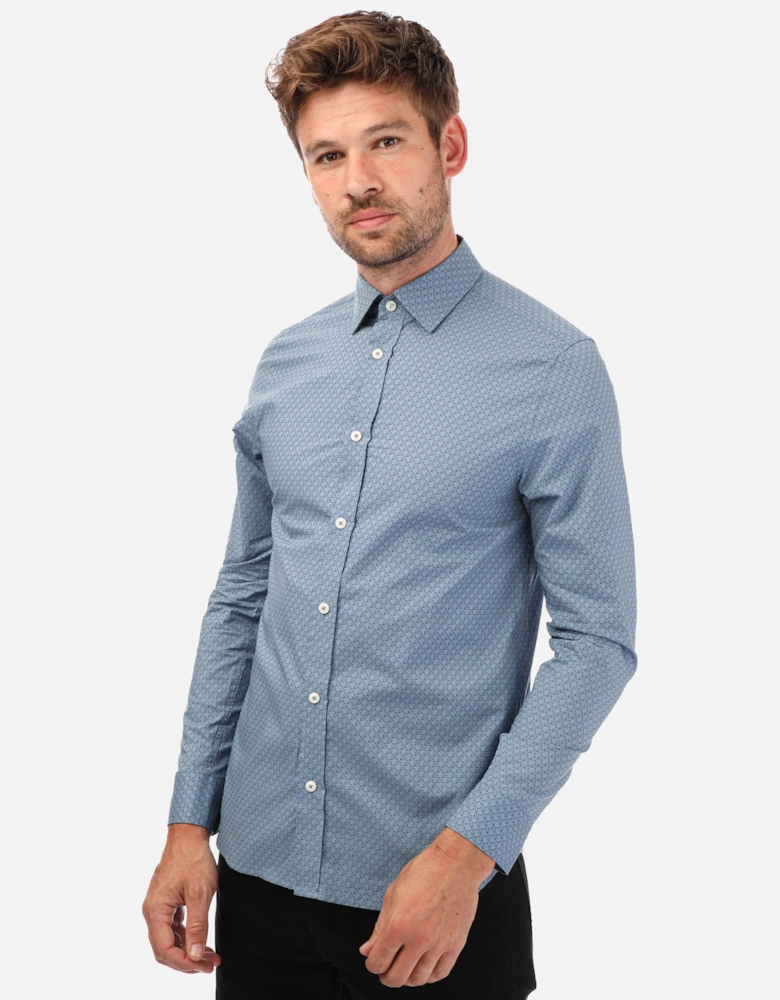 Mens Burstal Houndstooth Print Shirt