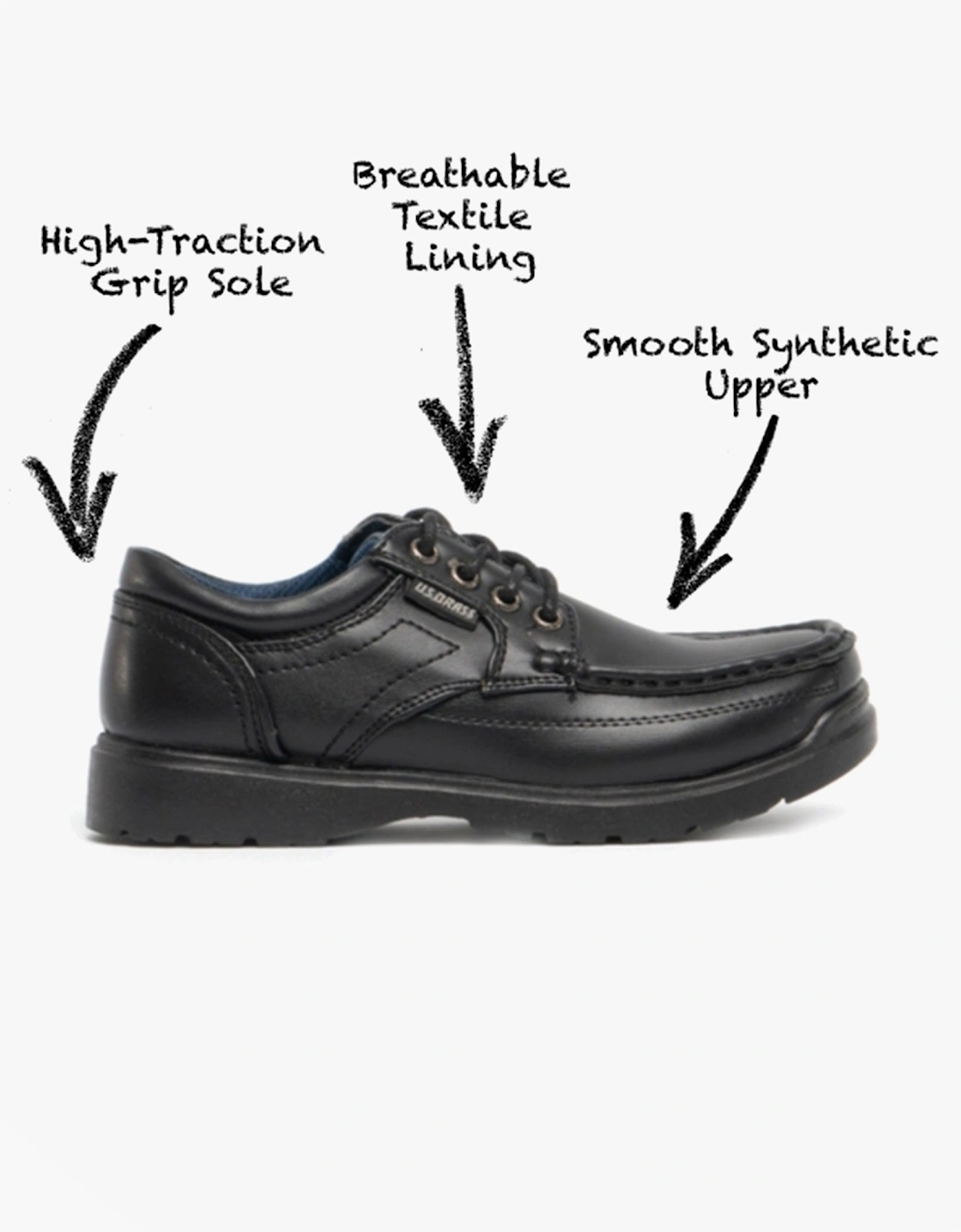 STUBBY Boys Lace-Up Casual Shoes Black, 7 of 6
