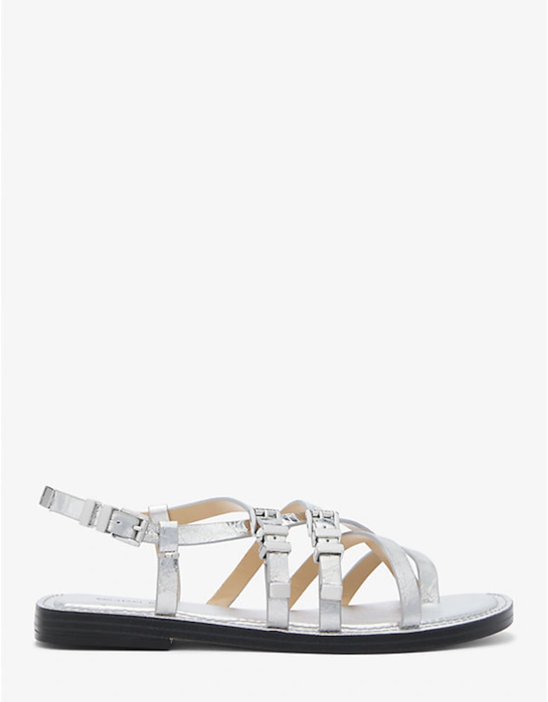 Darrington Crackled Metallic Leather Sandal