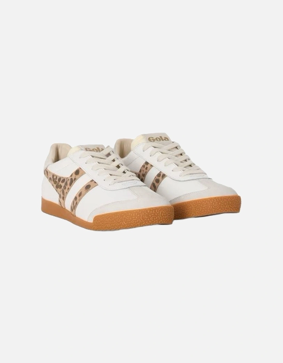 Elan Leather Women's White/Leopard/Off White Trainers, 3 of 2