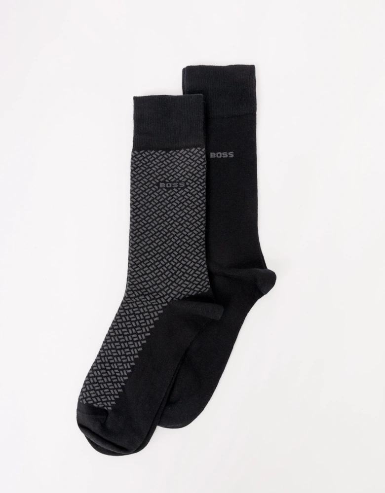 BOSS Orange MiniCube Mens 2 Pack Combed Cotton Socks