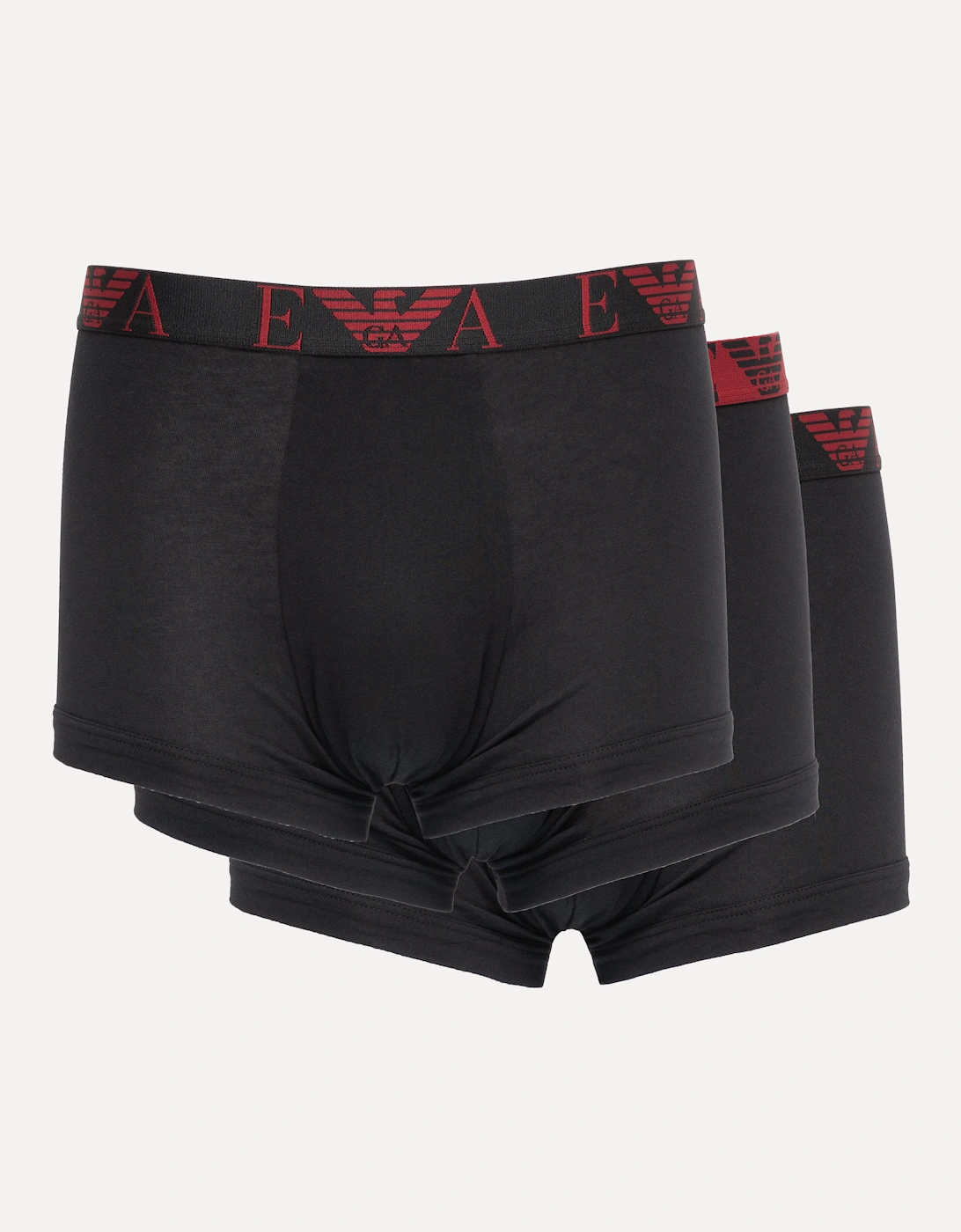 3 Pack Mens Boxer Briefs with Bold Monogram Logo - Black/Black/Black MC406, 2 of 1