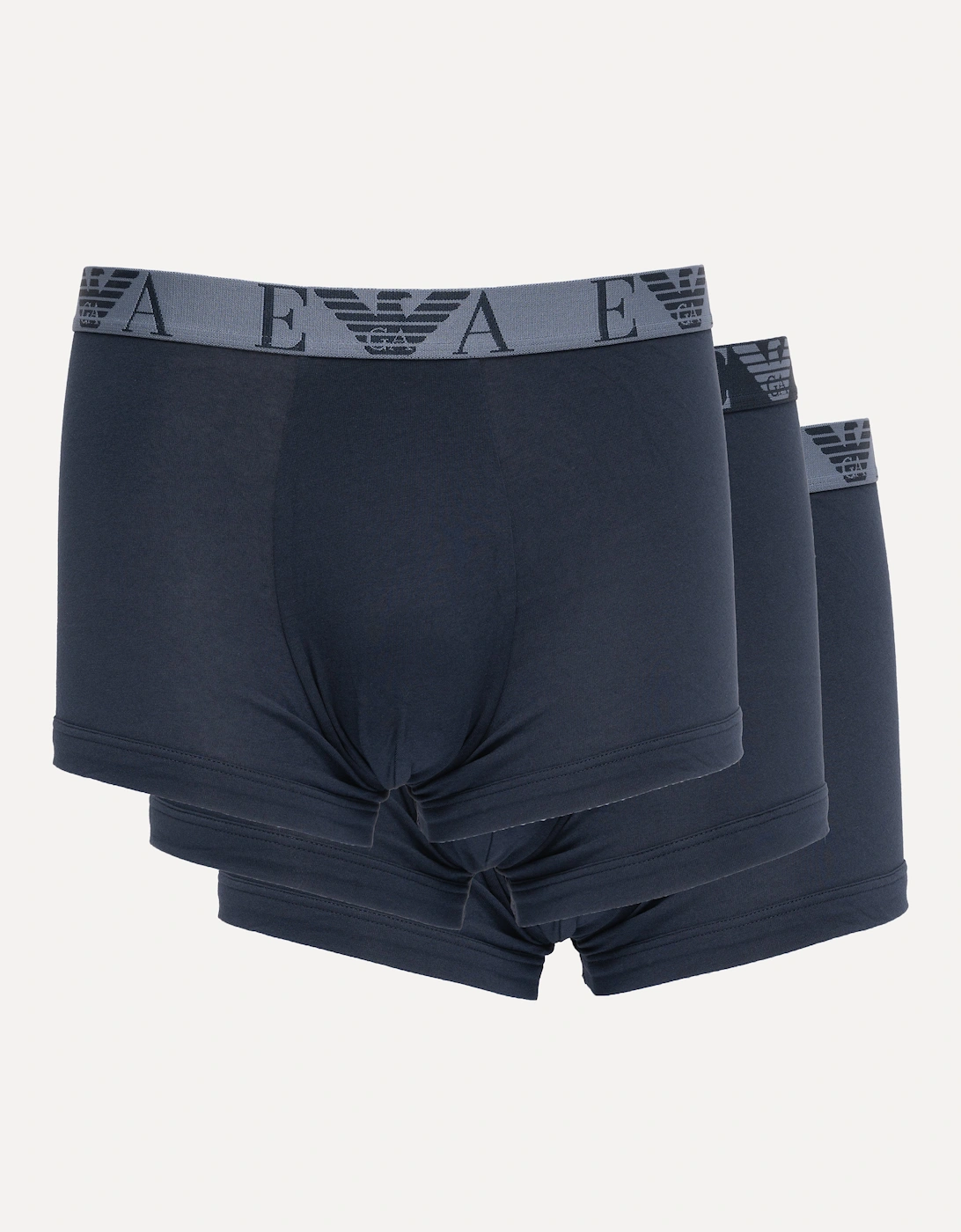 3 Pack Mens Boxer Briefs with Bold Monogram Logo - Blue/Blue/Blue MB254, 2 of 1