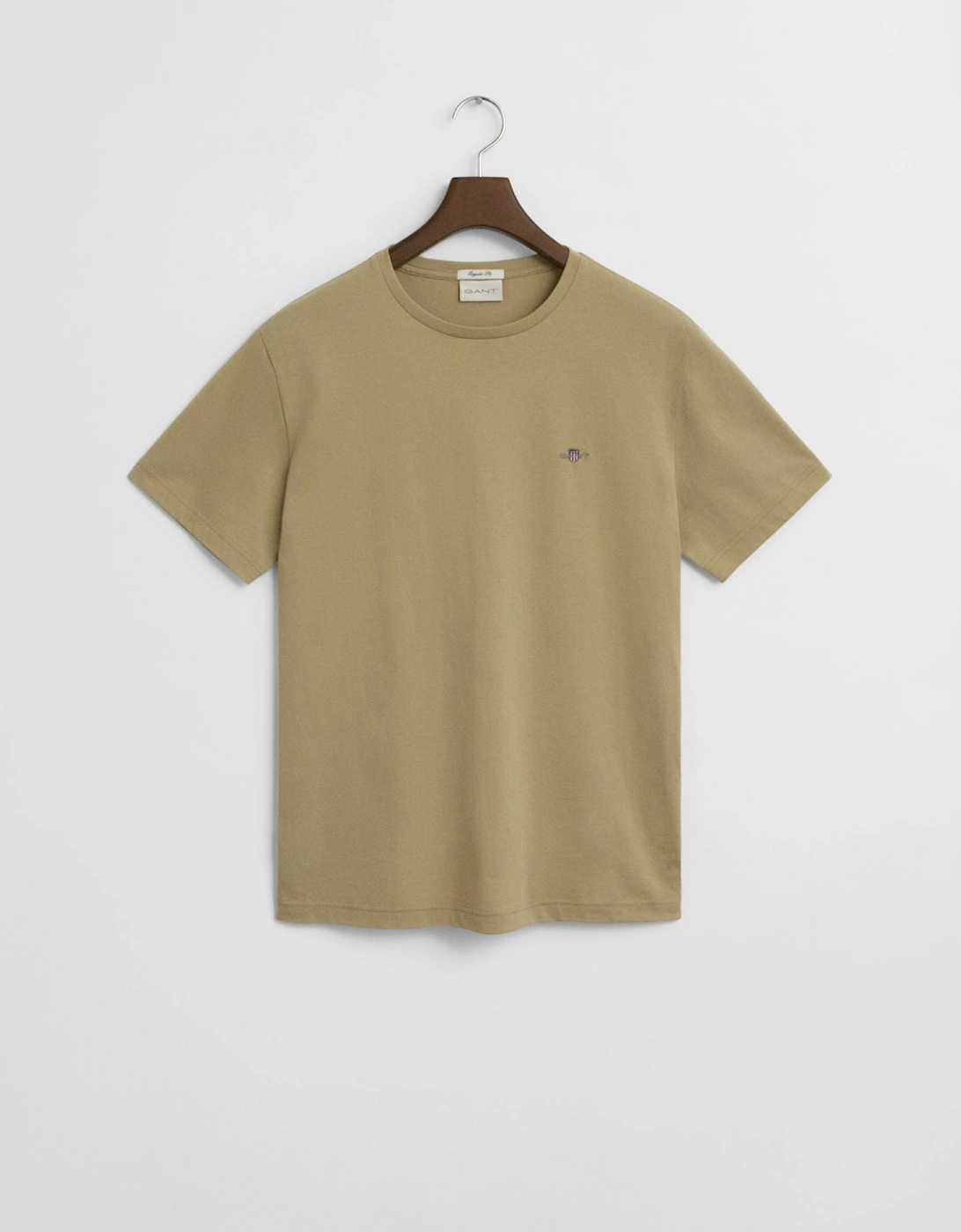 Mens Regular Fit Short Sleeve Shield Logo T-Shirt - 224 Woody Beige, 2 of 1
