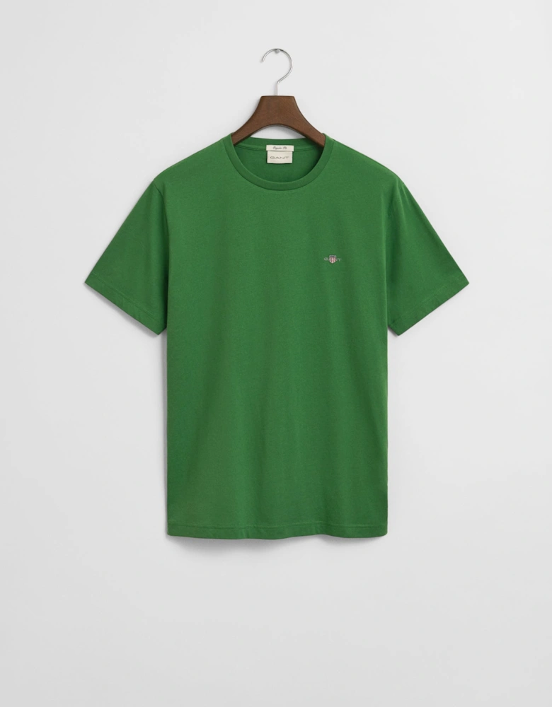 Mens Regular Fit Short Sleeve Shield Logo T-Shirt - 366 Grass Green