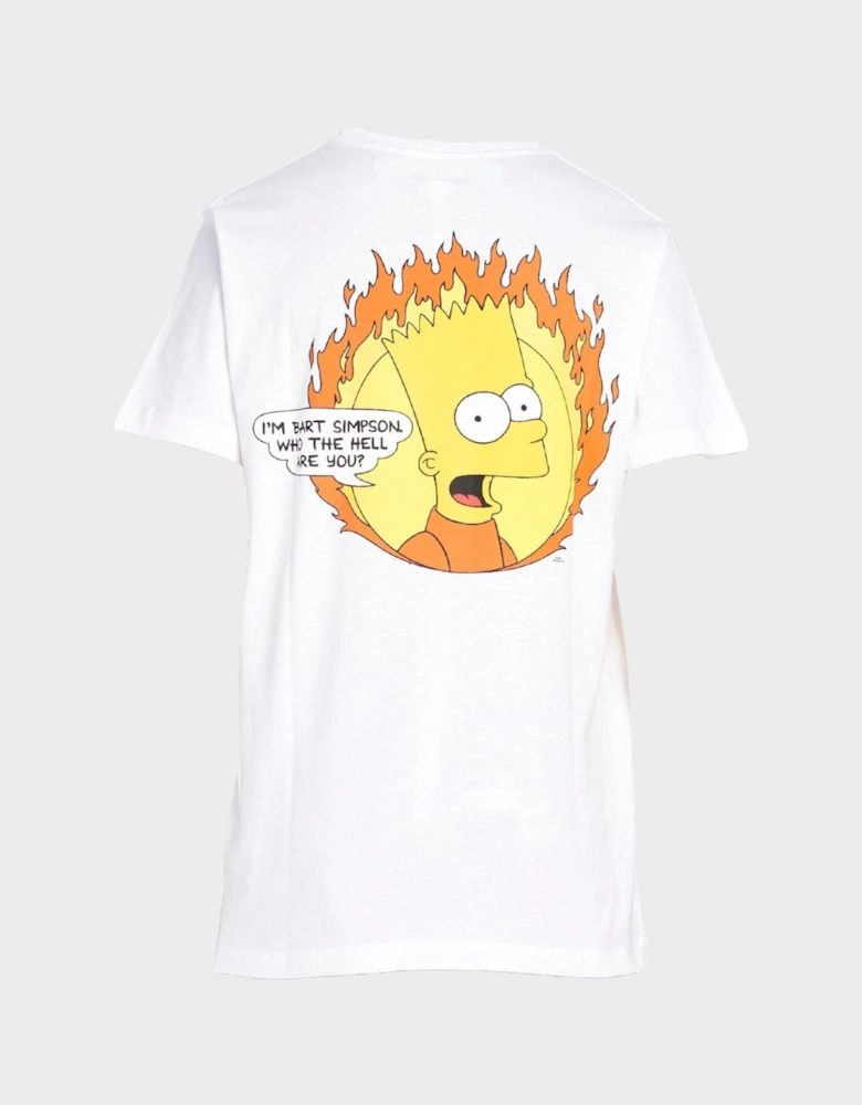 Flamed Bart Slim Tee White