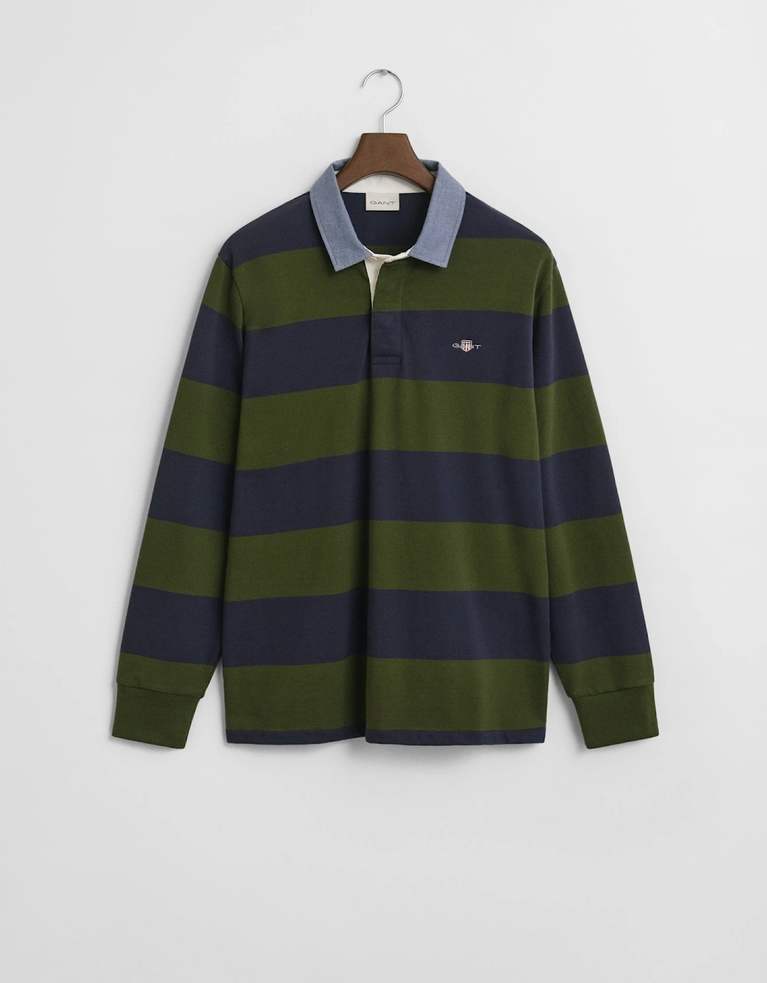 Mens Regular Fit Chambray Stripe Heavy Rugger - 360 Country Green, 2 of 1